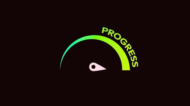 Pixel art progress gauge meter filling up, digital loading bar indicator, dashboard interface element, performance tracking, game UI component