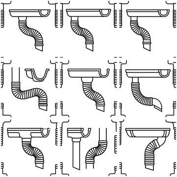 Roof gutter and drainage seamless pattern.