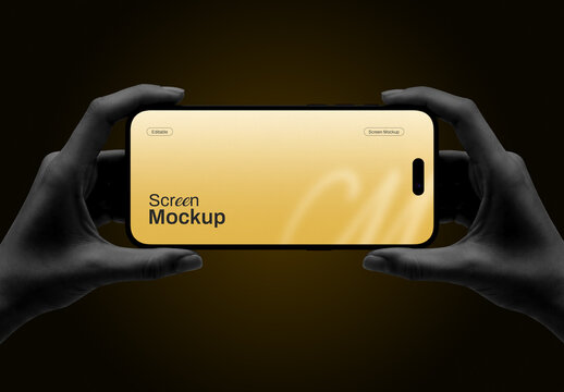 Hand Holding Smartphone Screen Mockup