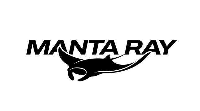 Minimalist Manta Ray Silhouette Vector Logo