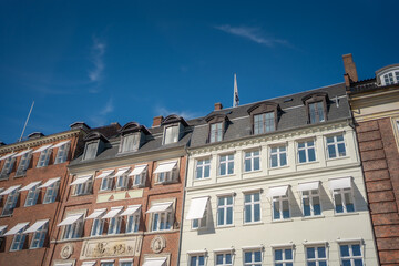 Fototapeta premium Stunning Architectural Facades Under a Clear Blue Sky