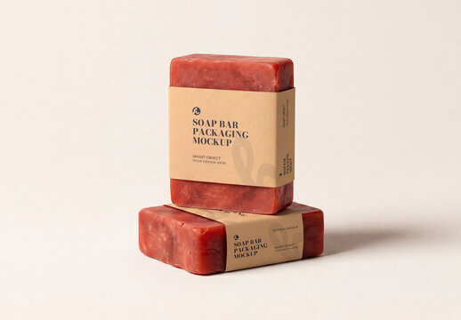 Stacked Soap Bar Label Packaging Mockup Set