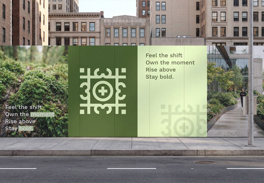 Outdoor Wall Advertising Billboard Mockup