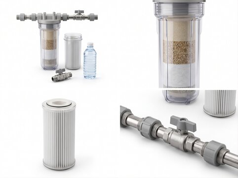 Sediment Water Filtration System with Replacement Filter Cartridges