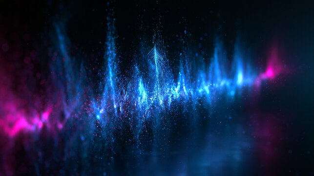 Abstract Glowing Audio Sound Wave and Digital Equalizer