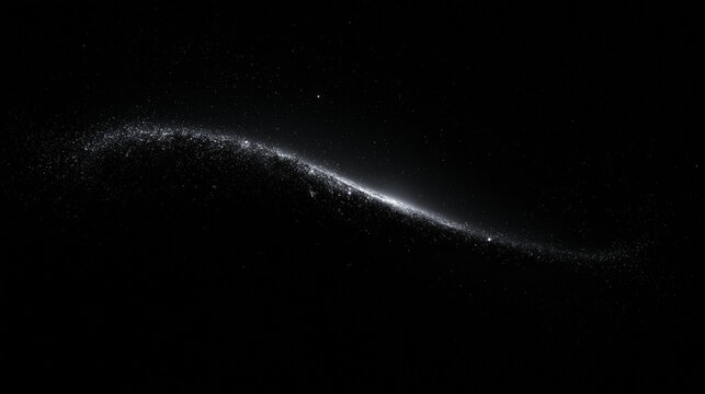 Abstract Glowing Stardust Wave on Dark Space Background