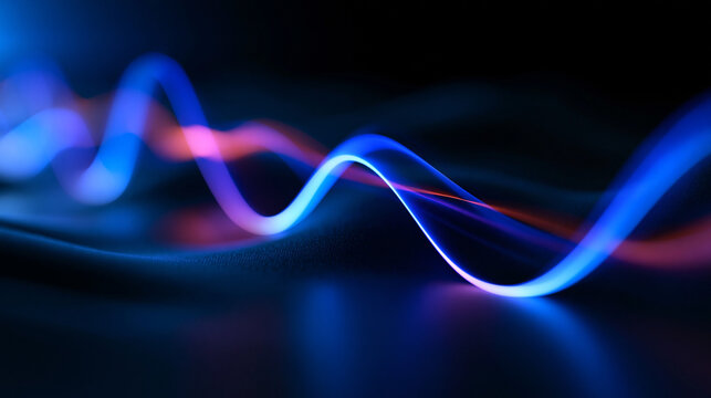Glowing Neon Wave Lines Abstract Technology and Data Background
