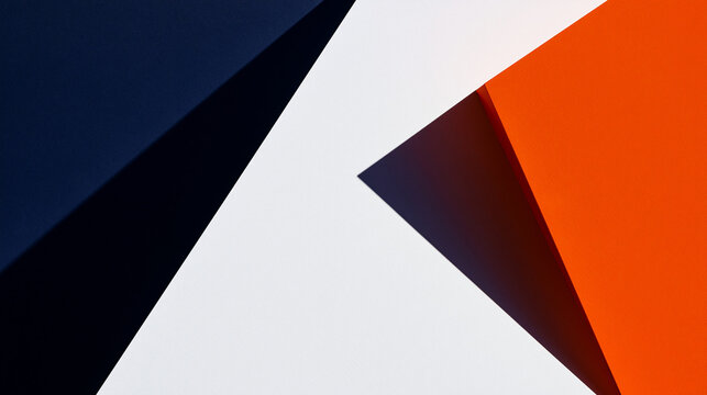 Abstract Geometric Paper Background with Orange and White Shapes
