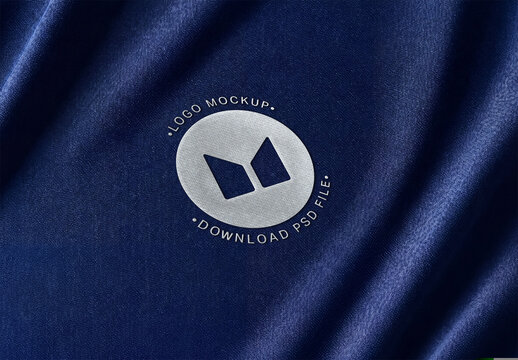 Fabric Embroidery Logo Mockup Template