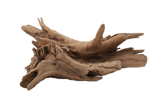 A piece of old weathered driftwood on the beach