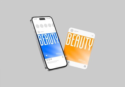 Social Media Post with Smartphone Mockup