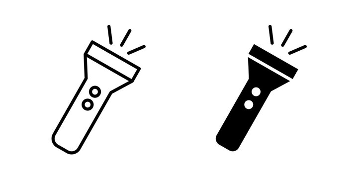 Torch light icon solid pictograms pack. EPS10