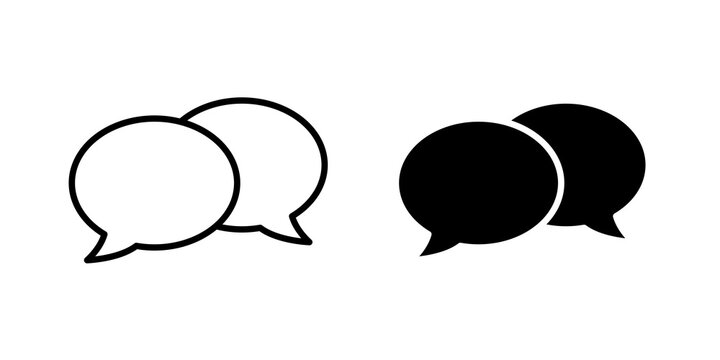 Talk bubble speech icon solid pictograms pack. EPS10