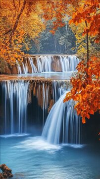 A picturesque scene of nature's beauty with vibrant autumn foliage.