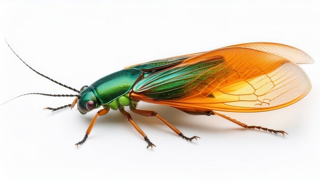 firefly also known as lightning bug isolated on white background
