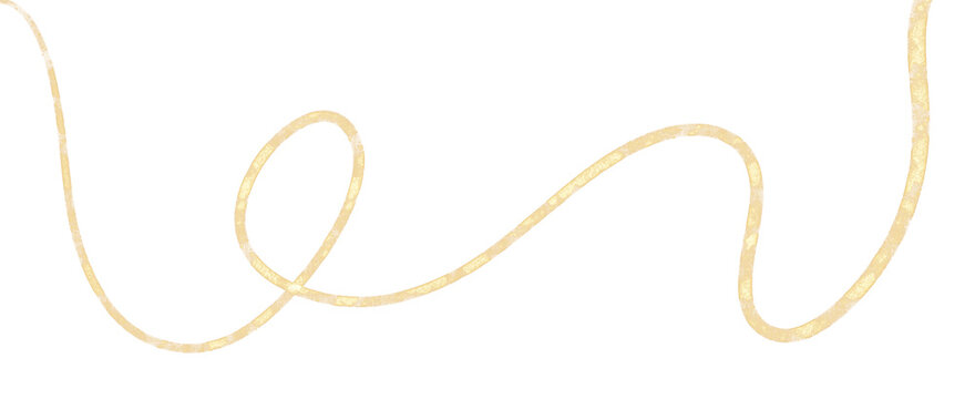 Minimal golden wavy line on white background with copy space