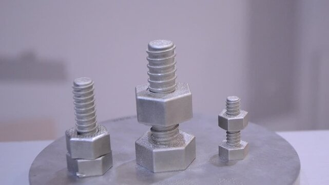 Object printed on 3D printer. Model printed on 3D printer from metal powder. Selective Laser Melting technologies. SLM. Additive manufacturing. 3D printing technology