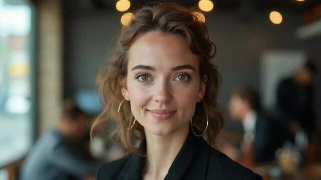 Well done Portrait of her she nice-looking stylish attractive confident smart cheerful cheery lady specialist ceo boss chief at modern industrial loft interior style work place station fashi.
