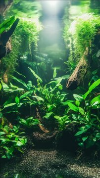 Lush underwater ecosystem teeming with life.