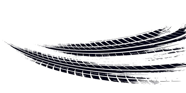Auto tire tread grunge element. Car and motorcycle tire pattern, wheel tyre tread track. Black tyre print.