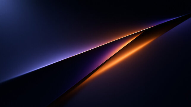 Abstract Dark Futuristic Background with Glowing Light Lines