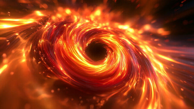 Fiery Black Hole Vortex with Swirling Energy Concept