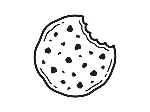 Broken chocolate chip cookie with bite taken out