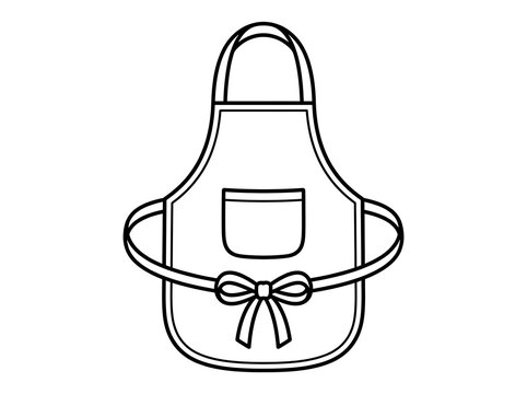 Simple apron with bow tie and pocket for cooking or baking