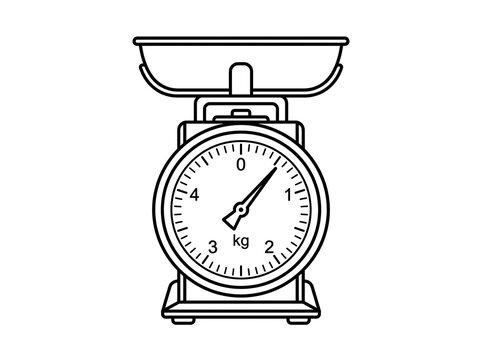 Mechanical balance scale showing zero weight measurement