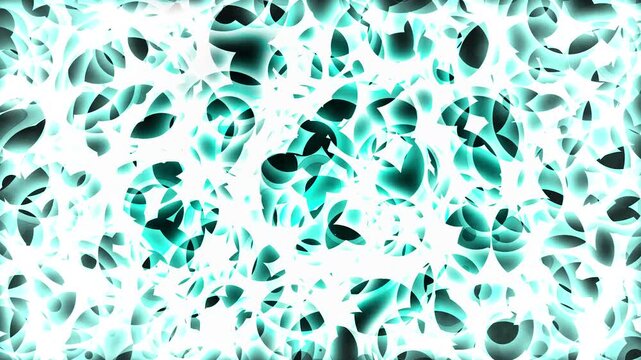 Colorful material fragments form a spherical graphic that shifts and changes appearance through continuous abstract motion.
