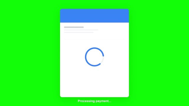 UI Interface Minimalist Blue Window Motion On Bright Green Screen Background Animation
