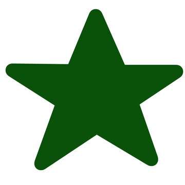 Solid Dark Green Star Shape Vector Icon