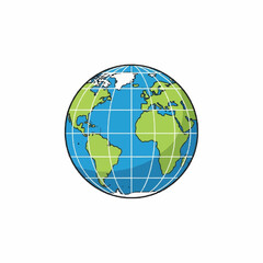 Fototapeta premium Earth Globe Vector with Meridian and Parallels