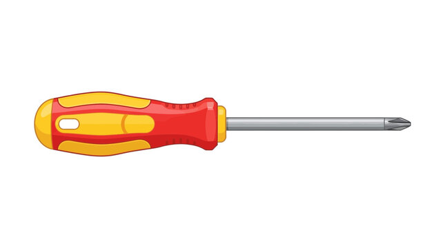 Action Tool Use, Phillips Screwdriver, Home Workshop, Illustration, Creative Environment, Side View, DIY Concept