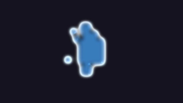 Abstract Motion Background with Blue Liquid Floating Glowing Blob on Dark Background