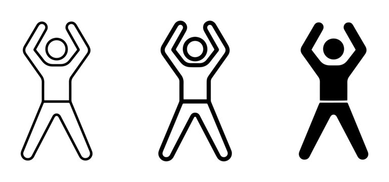 Jumping Jack Icons, Exercise Figures, Fitness Symbols