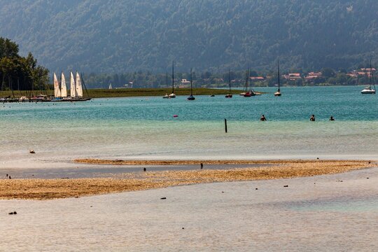 Tegernsee bei Gmund -Niedriger Wasserstand