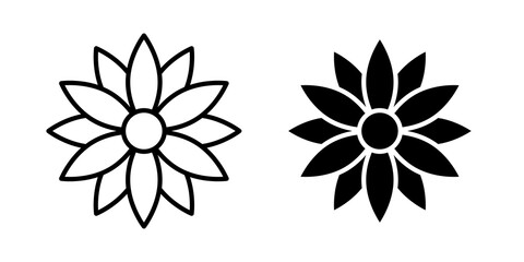 Obraz premium Sunflower icon simple illustrations collection