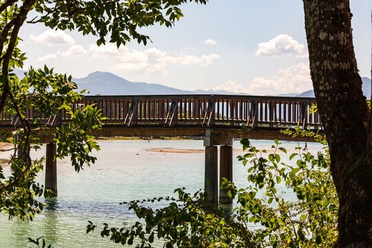 Tegernsee  bei Gmund Mangfall Br&uuml;cke