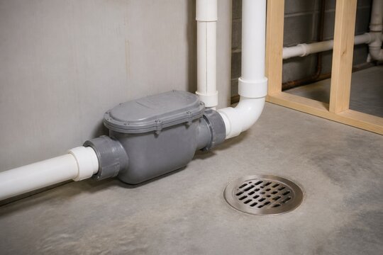 Residential sewer backflow prevention valve installed to reduce basement flood damage for flood prevention and property restoration campaigns