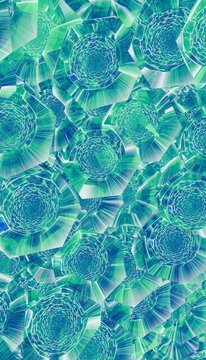 Digital abstract art with kaleidoscope crystal pattern