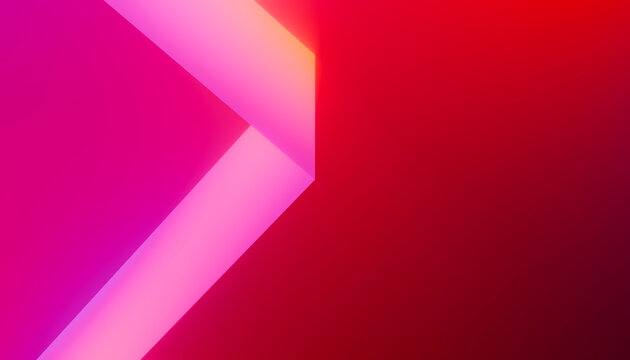 Abstract colorful geometric shape with gradient lighting on red