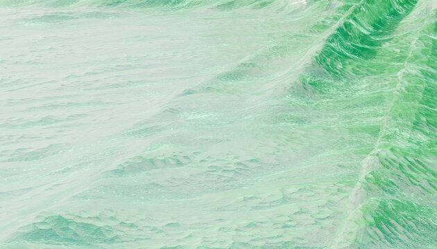 Close-up of soft green fabric with detailed texture and folds