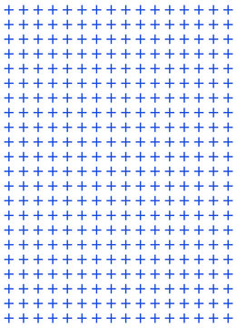 Blue dashed grid pattern with plus sign crosses