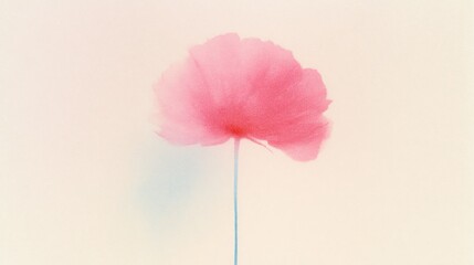 Fototapeta premium Pink Flower on Soft Pastel Background with Minimal Botanical Copy Space