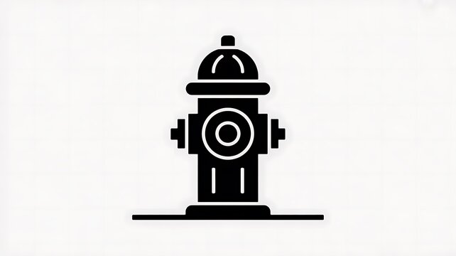 Black fire hydrant icon sign