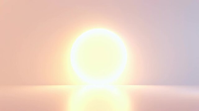 Glowing Sun Over Pink Horizon in Soft Pastel Sky Glow Minimal Scene