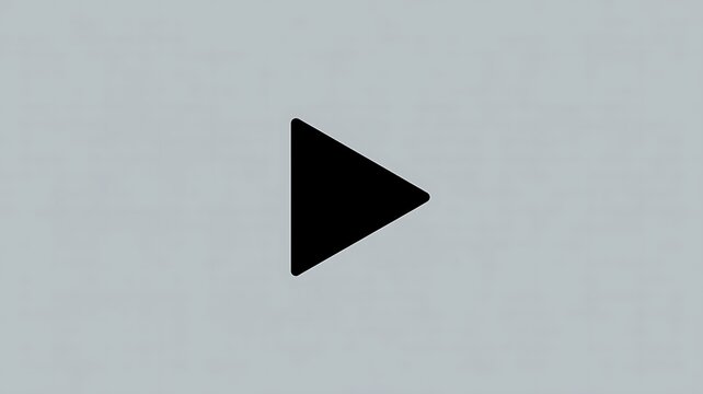 Black play button icon on a simple gray background