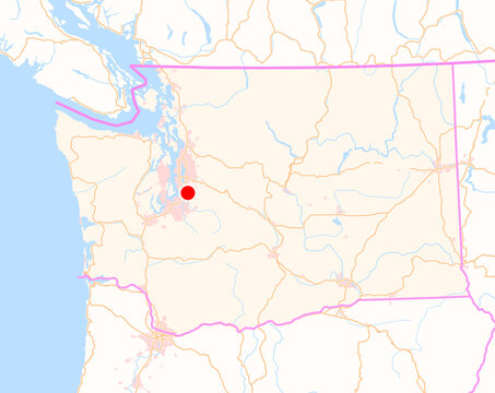 Location Map of Kent (Washington, USA)