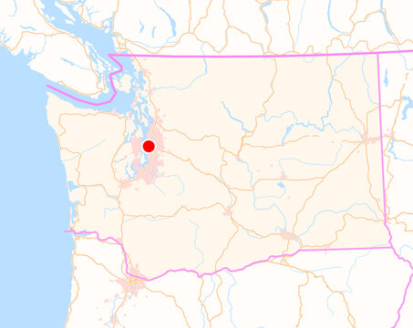 Location Map of Seattle (Washington, USA)